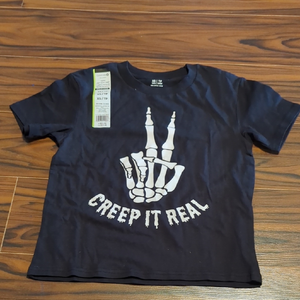 Celebrate It Kids Tee - Black with White Skeleton Design